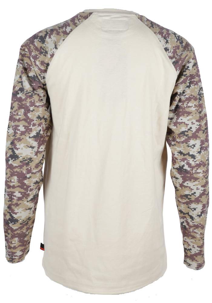 Picture of Forge FR MFRCAMOT-1 L/S MEN'S SAND FR TEE WITH CAMO PRINT SLEEVE